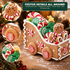 COOKEY Christmas Train Decoration, Holiday Mini Train Tabletop Figurine for Xmas Tree, Mantel, Shelf and Home Decor