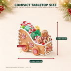 COOKEY Christmas Train Decoration, Holiday Mini Train Tabletop Figurine for Xmas Tree, Mantel, Shelf and Home Decor