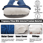 COOKEY Pregnancy Pillow with Removable Velvet Cover,U Shaped Full Body Maternity Pillows for Sleeping,72inch