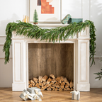 Christmas Garlands Norfolk Pine Garland, Real Touch Artificial Faux Greenery Garland for Holiday Indoor Outdoor Decor
