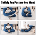 COOKEY Pregnancy Pillow with Removable Velvet Cover,U Shaped Full Body Maternity Pillows for Sleeping,72inch