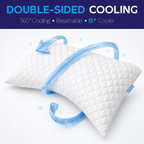 COOKEY Cooling Curved Side Sleeper Pillows Set of 2, with Adjustable Shredded Memory Foam Fill for Neck and Shoulder Support