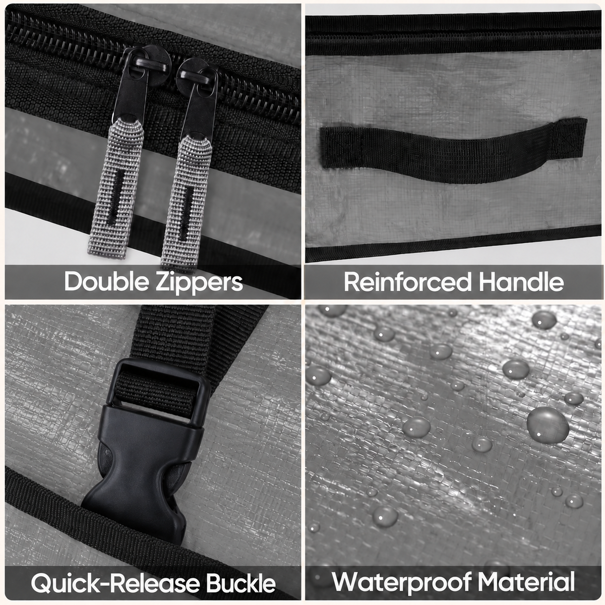 COOKEY Large Christmas Wrapping Paper Storage Bag, 40" Durable PE Gift Wrap Storage Bag with Flexible Partitions and Pockets for Ribbon, Accessories