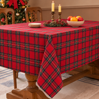 COOKEY Christmas Checkered Tablecloth Rectangle, Red, 55 x 71 Inch