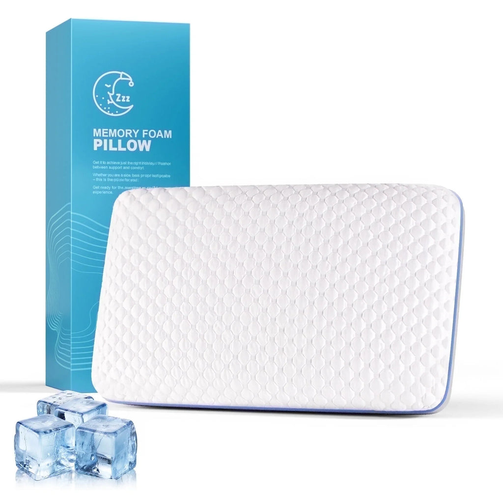 COOKEY Cooling Gel Memory Foam Pillow for Sleeping, Firm Bed Pillow with Washable Cover, for Side, Back and Stomach Sleepers,Standard Size 16" x 24"