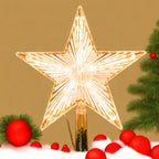 COOKEY Christmas Tree Topper Star Warm White Lights Christmas Tree Decorations for Christmas Holiday