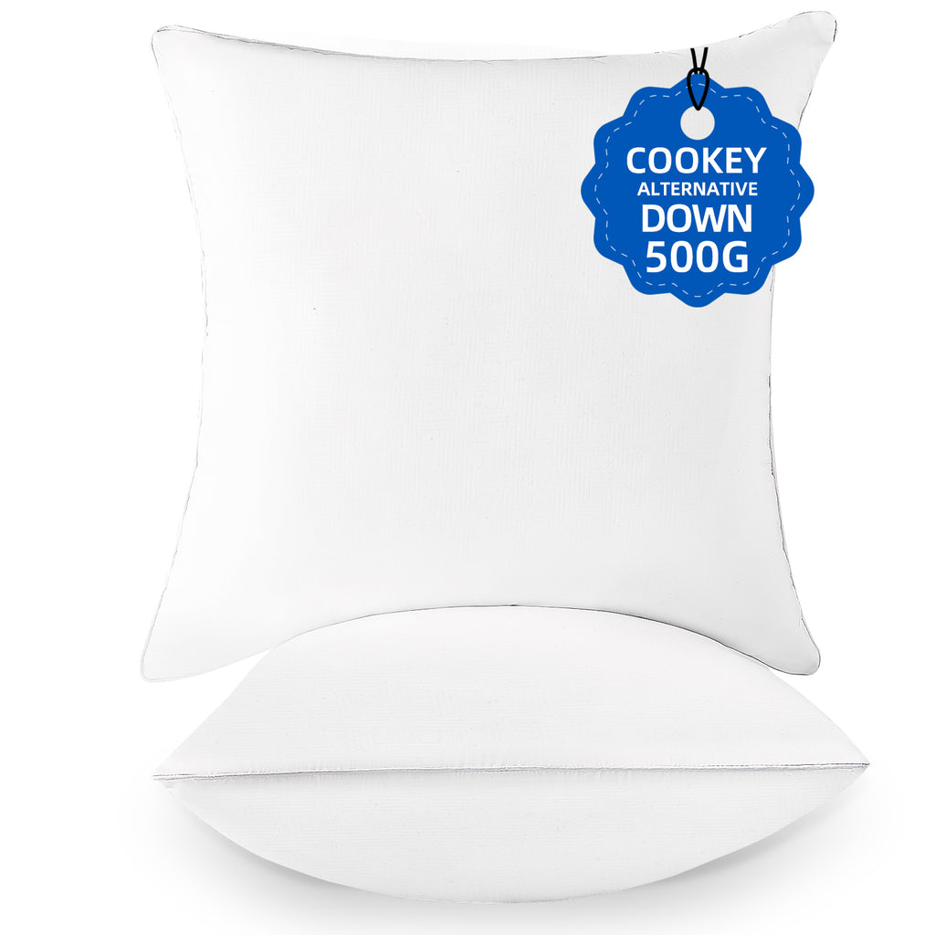 COOKEY Throw Pillow Inserts,Indoor White Square Decorative Pillows for Couch & Bed