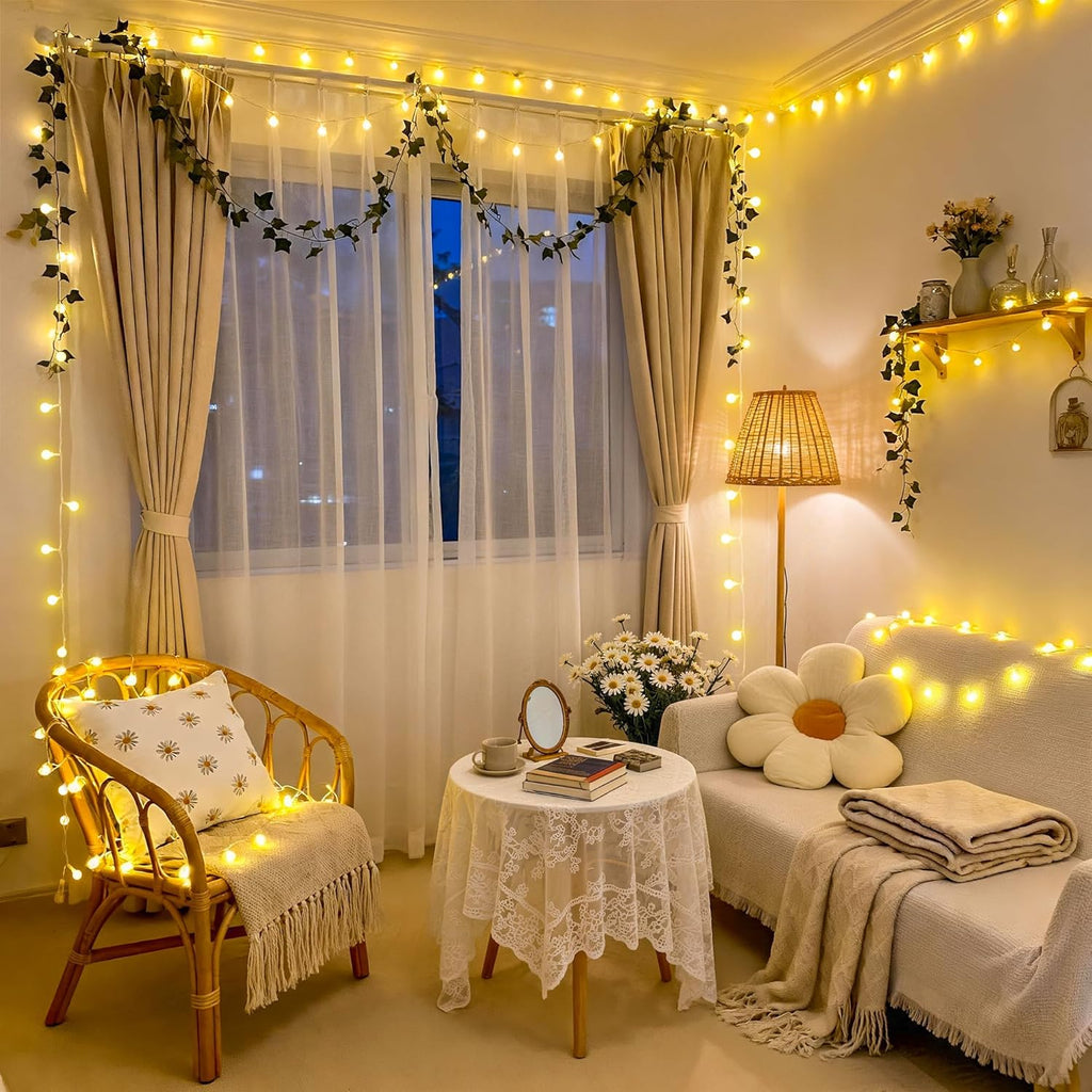 COOKEY 100 LED Globe String Lights Indoor, 33 ft, Warm White, Plug-In with Remote
