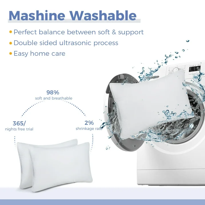 COOKEY Bed Pillows, Luxury Hotel Quality,Fluffy and Supportive Gusseted Bed Pillows for Side, Back, or Stomach Sleepers