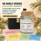COOKEY Glass Bible Verse Jar with 96 Color-Coded Scripture Cards, Read Me When Prayer Jar for Daily Encouragement, Christian Gifts for Women Men Mom Family, Gift Box