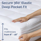 COOKEY Mattress Topper, Quilted Fitted Mattress Protector with Deep Pocket, Breathable and Comfortable Mattress Pad