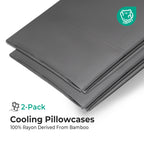 COOKEY Pillow Cases, Rayon Derived from Bamboo Pillowcases, Breathable & Cooling Pillow Covers with Envelope Closure
