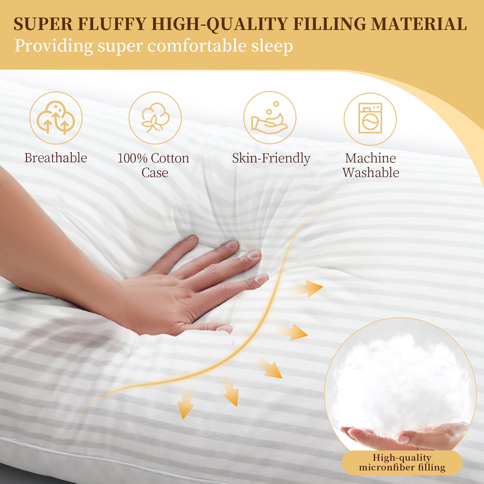 COOKEY Queen Full Body Pillow for Adults - Breathable & Soft Long Bed Pillow Insert for Sleeping, 20x54 inches, White