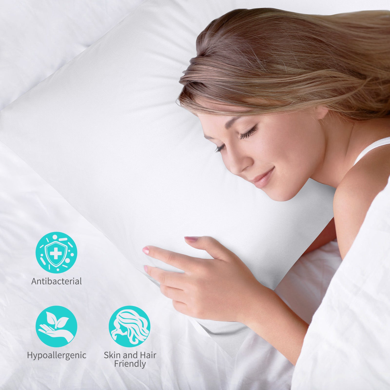 COOKEY Pillowcases 2 Pack,Super Soft Brushed Microfiber Pillow Cover with Envelope Closure