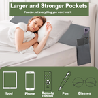 COOKEY Bed Wedge Pillow for Headboard, Mattress Gap Filler, Memory Foam Support for Sleep Apnea, Back Pain Relief & Sleeping Comfort, Gray