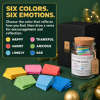 COOKEY Glass Bible Verse Jar with 96 Color-Coded Scripture Cards, Read Me When Prayer Jar for Daily Encouragement, Christian Gifts for Women Men Mom Family, Gift Box
