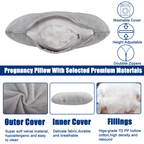 COOKEY Pregnancy Pillow with Removable Velvet Cover,U Shaped Full Body Maternity Pillows for Sleeping,72inch