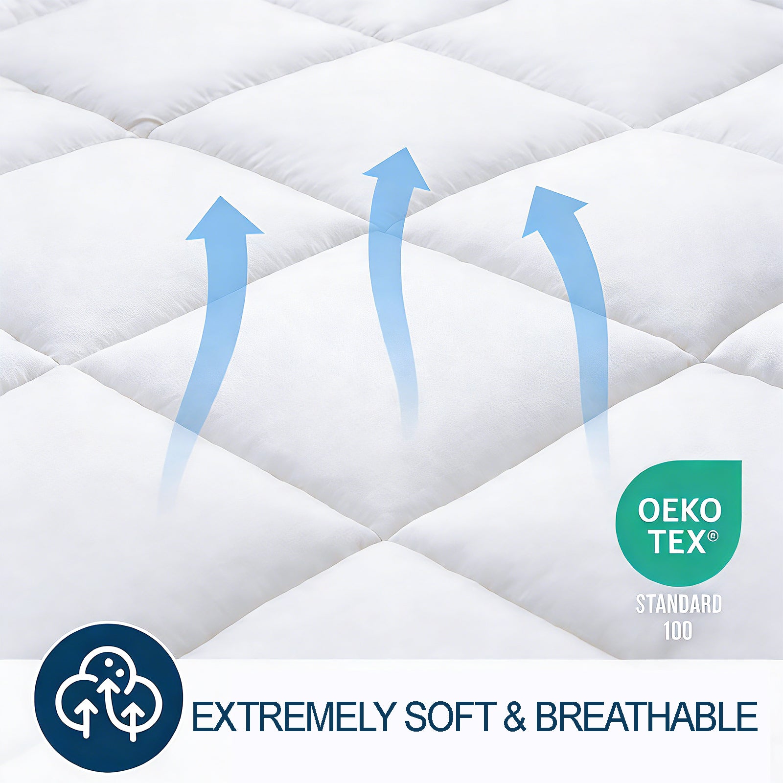 COOKEY Mattress Topper, Quilted Fitted Mattress Protector with Deep Pocket, Breathable and Comfortable Mattress Pad