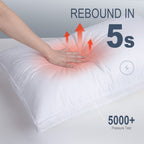 COOKEY Goose Down & Feather Luxury Bed Pillow for Sleep, Soft & Fluffy Hotel Pillow for Sleepers