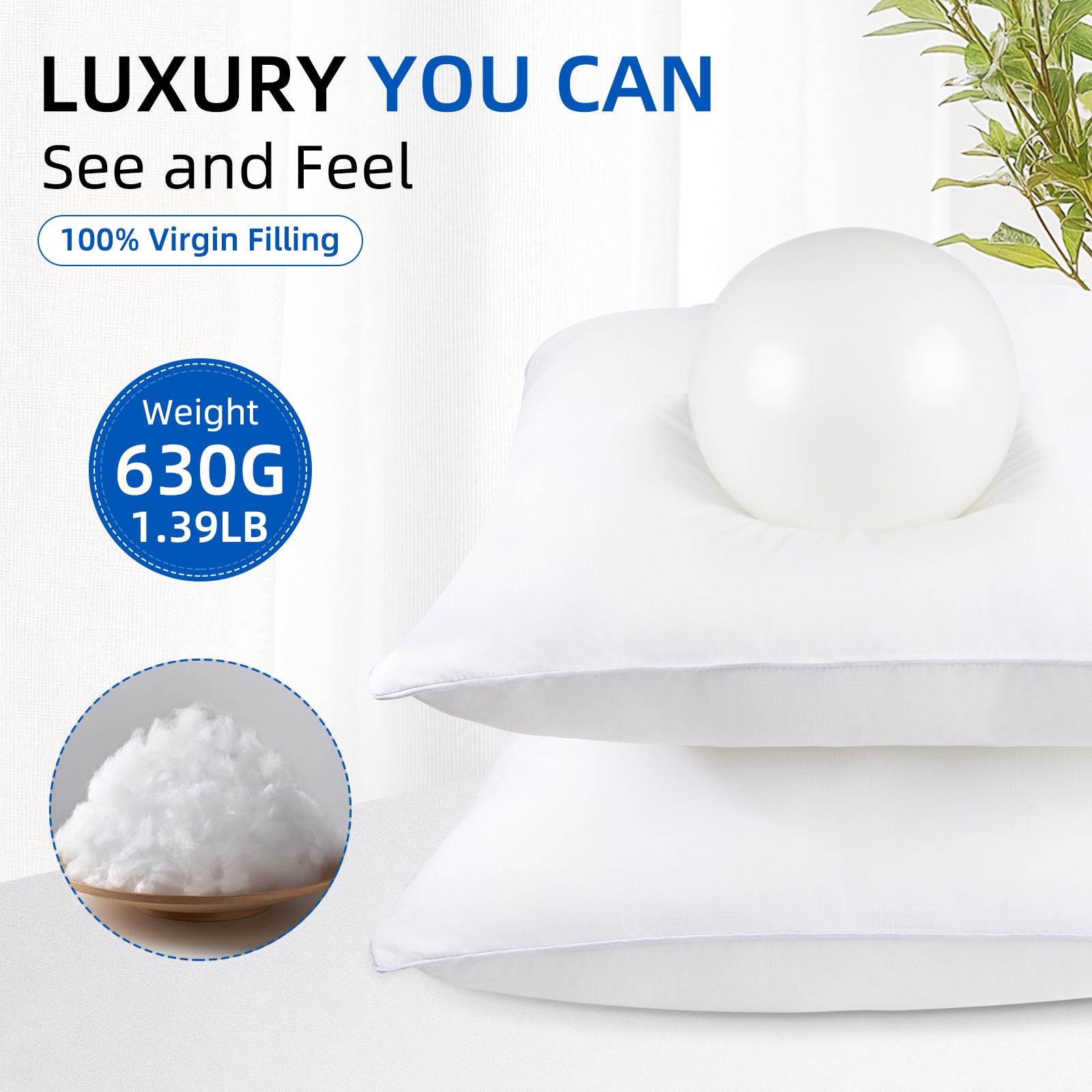 COOKEY Throw Pillow Inserts,Indoor White Square Decorative Pillows for Couch & Bed