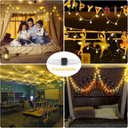 COOKEY 100 LED Globe String Lights Indoor, 33 ft, Warm White, Plug-In with Remote