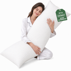COOKEY Queen Full Body Pillow for Adults - Breathable & Soft Long Bed Pillow Insert for Sleeping, 20x54 inches, White