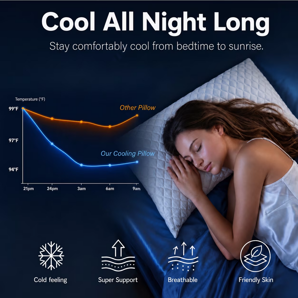 COOKEY Cooling Curved Side Sleeper Pillows Set of 2, with Adjustable Shredded Memory Foam Fill for Neck and Shoulder Support