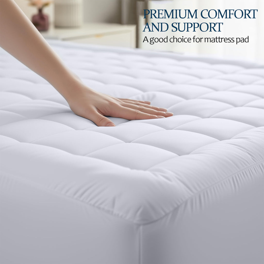 COOKEY Mattress Topper, Quilted Fitted Mattress Protector with Deep Pocket, Breathable and Comfortable Mattress Pad