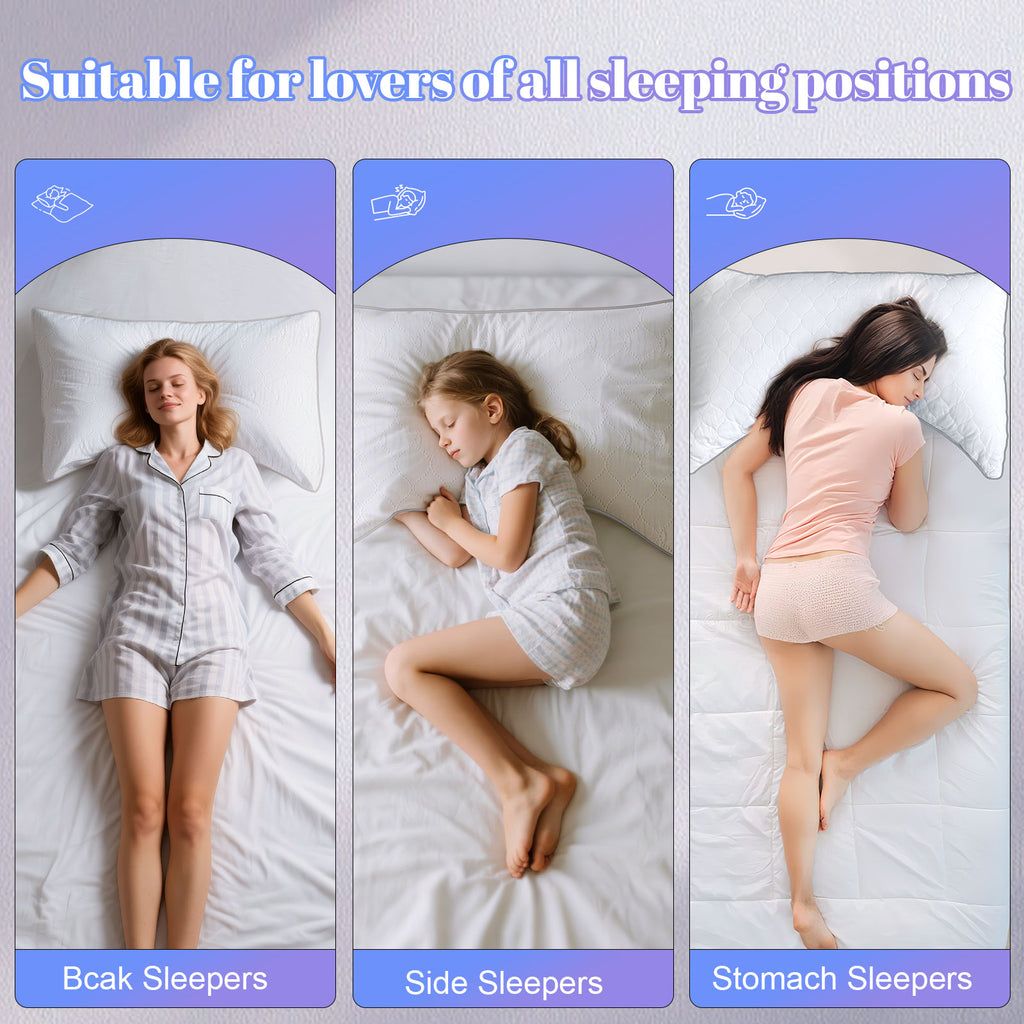 COOKEY Ergonomic Side Sleeper Pillow Set of 2, Down Alternative Bed Pillows for Neck Pain Relief,  - Comfortable Pillows for Side Sleepers