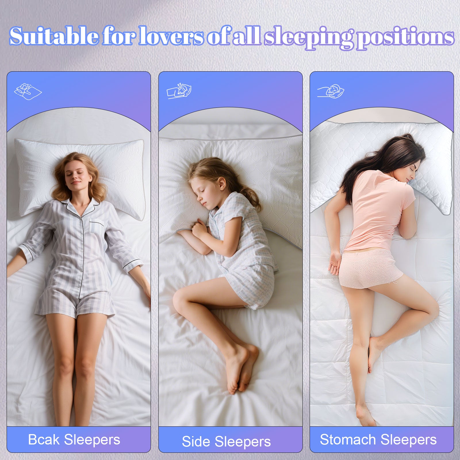 COOKEY Ergonomic Side Sleeper Pillow Set of 2, Down Alternative Bed Pillows for Neck Pain Relief,  - Comfortable Pillows for Side Sleepers