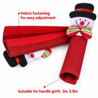 COOKEY Christmas Refrigerator Handle Covers Set of 8, 3D Snowman Fridge Handle Protector, Xmas Holiday Decor, Appliance Door Covers for Refrigerator Oven Dishwasher Microwave