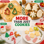 COOKEY 8PCS Christmas Cookie Cutters Sets, Food Grade Stainless Steel Christmas Cookie Cutter Tools with Protective Red Top PVC,Holiday Cookie Cutters Shape Moulds Set for Baking