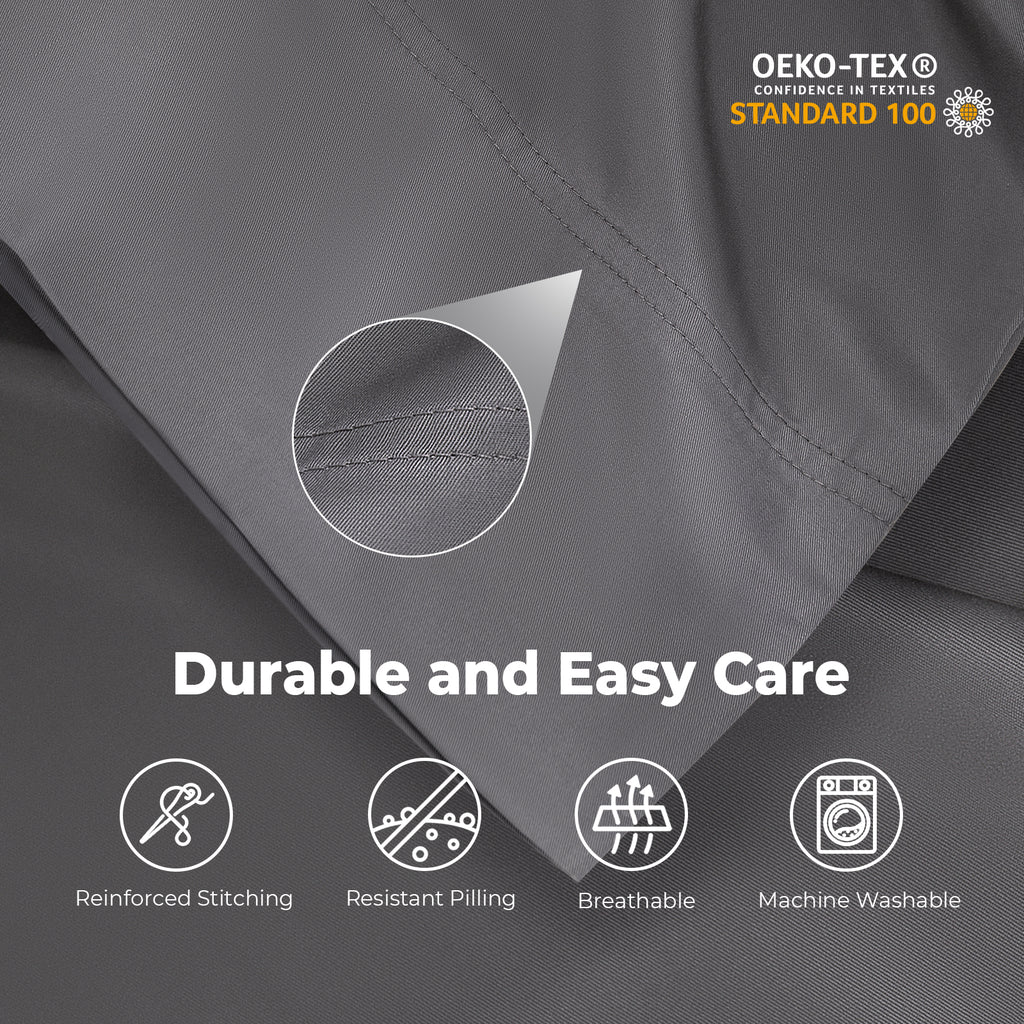 COOKEY Pillow Cases, Rayon Derived from Bamboo Pillowcases, Breathable & Cooling Pillow Covers with Envelope Closure