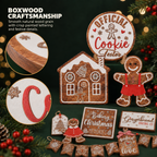 COOKEY 14 PCS Gingerbread Christmas Tiered Tray Decor Set, Cute Tabletop Christmas Decorations for Home Shelf Mantel Coffee Bar Office Holiday Table Centerpiece