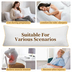 COOKEY Queen Full Body Pillow for Adults - Breathable & Soft Long Bed Pillow Insert for Sleeping, 20x54 inches, White
