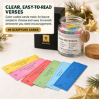 COOKEY Glass Bible Verse Jar with 96 Color-Coded Scripture Cards, Read Me When Prayer Jar for Daily Encouragement, Christian Gifts for Women Men Mom Family, Gift Box
