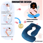 COOKEY Pregnancy Pillow with Removable Velvet Cover,U Shaped Full Body Maternity Pillows for Sleeping,72inch