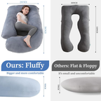 COOKEY Pregnancy Pillow with Removable Velvet Cover,U Shaped Full Body Maternity Pillows for Sleeping,72inch