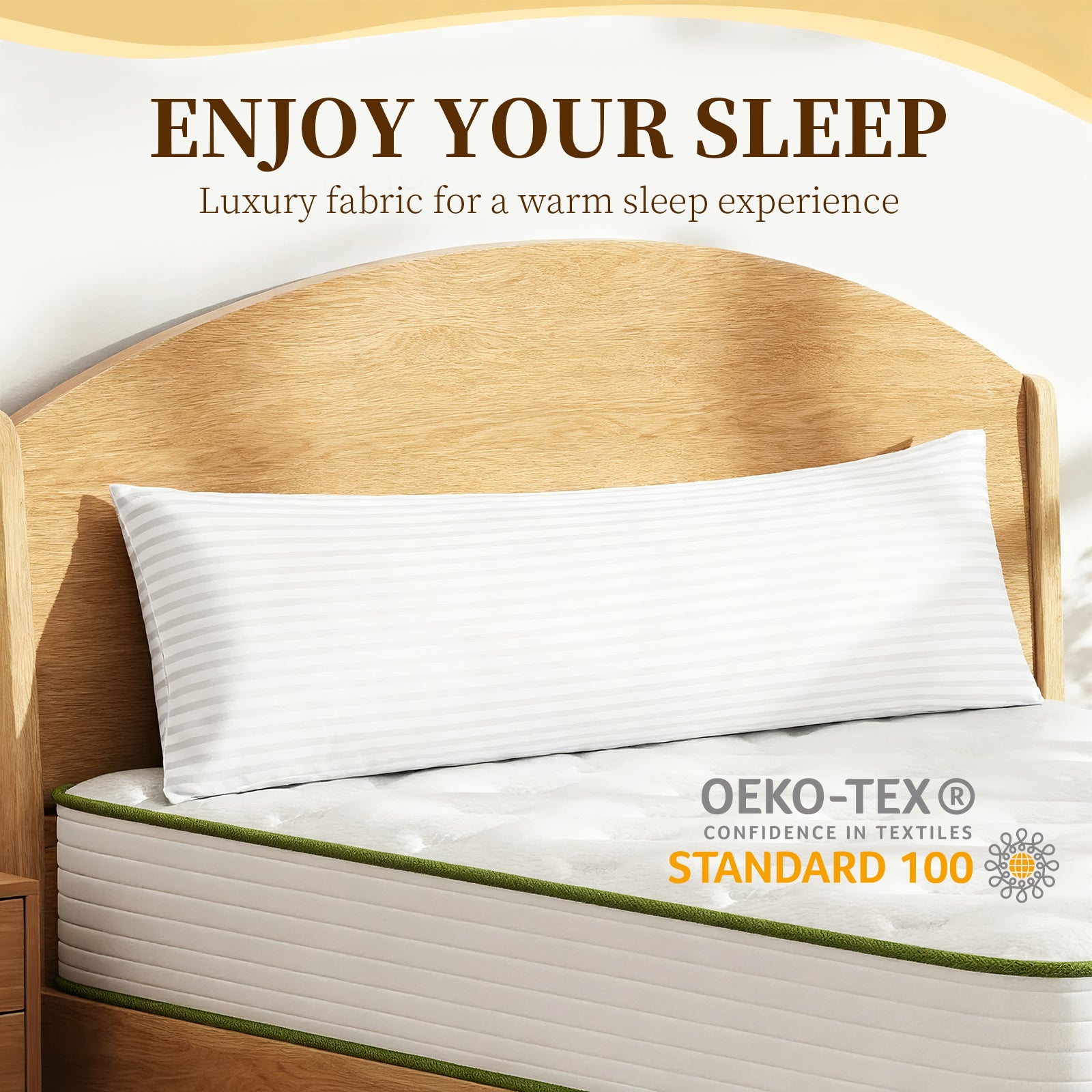 COOKEY Queen Full Body Pillow for Adults - Breathable & Soft Long Bed Pillow Insert for Sleeping, 20x54 inches, White