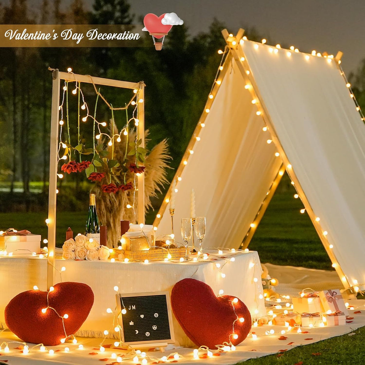COOKEY 100 LED Globe String Lights Indoor, 33 ft, Warm White, Plug-In with Remote