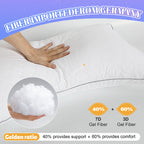 COOKEY Ergonomic Side Sleeper Pillow Set of 2, Down Alternative Bed Pillows for Neck Pain Relief,  - Comfortable Pillows for Side Sleepers