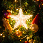 COOKEY Christmas Tree Topper Star Warm White Lights Christmas Tree Decorations for Christmas Holiday