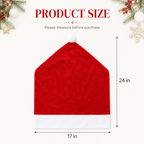 COOKEY 4pcs Christmas Chair Covers,Santa Hat Chair Back Cover Xmas Slipcover for Christmas Dinning Room Home Decoration Supply,Red