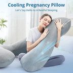 COOKEY Cooling Pregnancy Pillow,U Shaped Full Body Maternity Pillows for Belly and Back Support,Super Breathable for Hot Sleeper