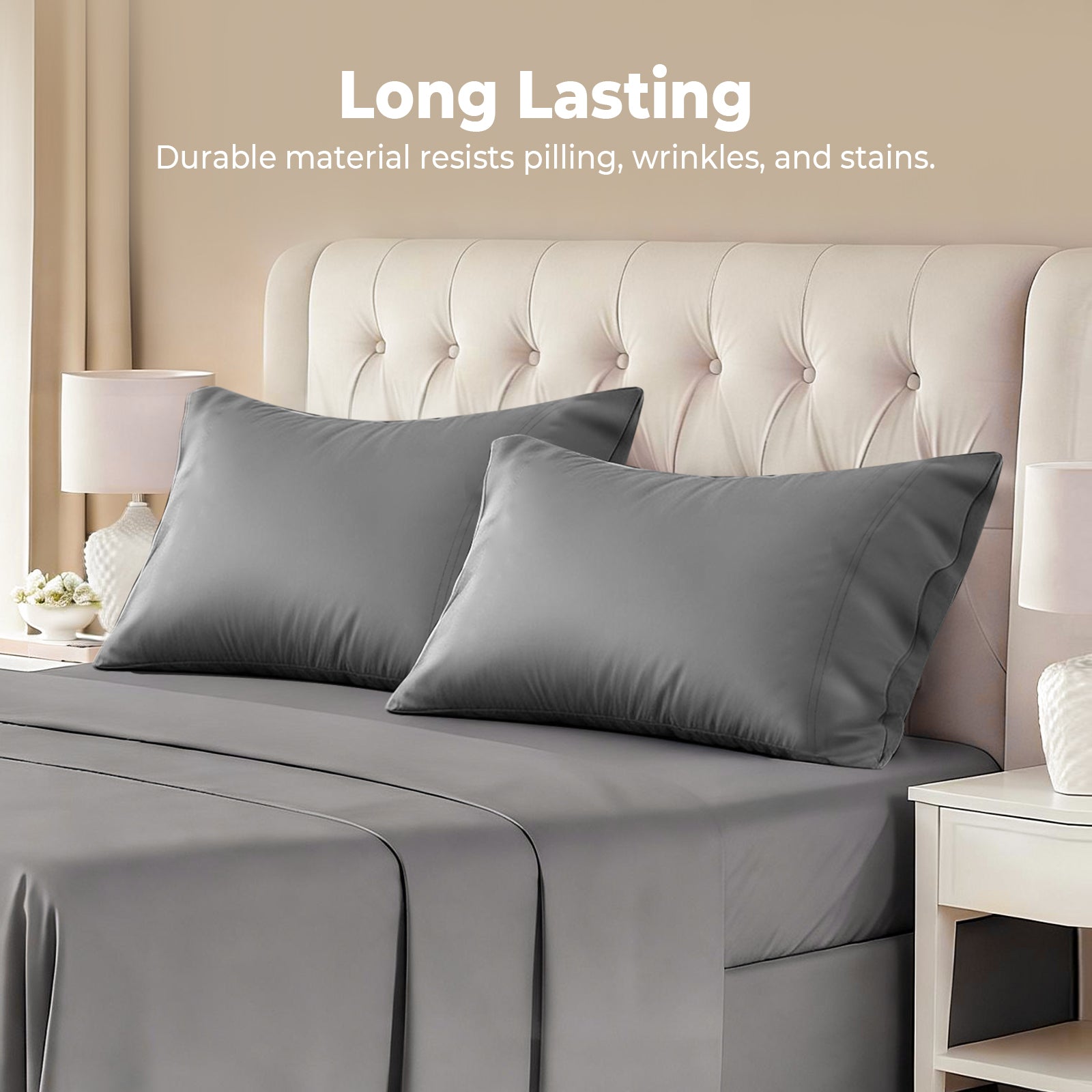 COOKEY Pillow Cases, Rayon Derived from Bamboo Pillowcases, Breathable & Cooling Pillow Covers with Envelope Closure
