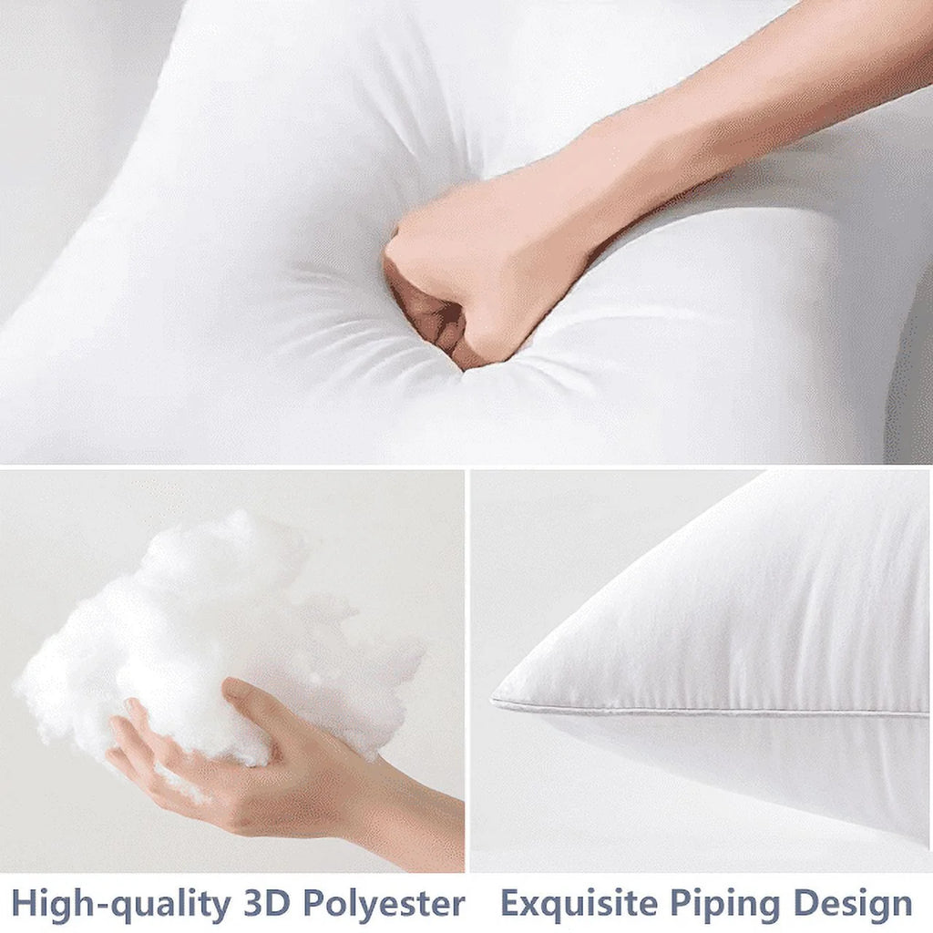 COOKEY 12x20 Pillow Insert Throw Pillows for Couch Set of 2, Rectangular Decorative Pillows 2 Pack for Sofa,White