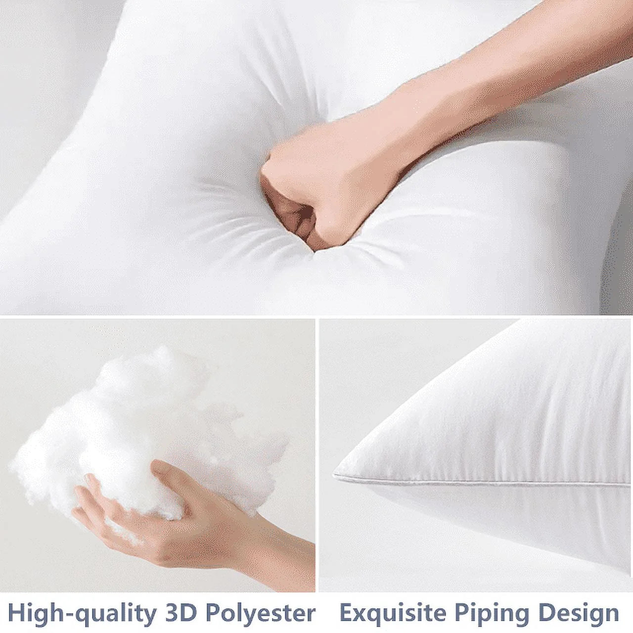 COOKEY 12x20 Pillow Insert Throw Pillows for Couch Set of 2, Rectangular Decorative Pillows 2 Pack for Sofa,White