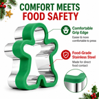 COOKEY 8PCS Christmas Cookie Cutters Sets, Food Grade Stainless Steel Christmas Cookie Cutter Tools with Protective Red Top PVC,Holiday Cookie Cutters Shape Moulds Set for Baking