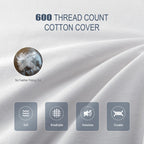 COOKEY Goose Down & Feather Luxury Bed Pillow for Sleep, Soft & Fluffy Hotel Pillow for Sleepers