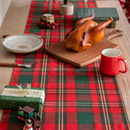 COOKEY Christmas Table Runner, Red and Green Tartan Plaid, 13 x 72 in